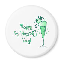Green Champagne Fridge Magnet