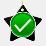 Green Check Mark Symbol Christmas Ornament