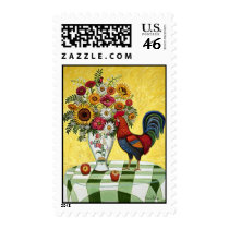 Green check rooster stamp by JessicaKolesar Green check rooster stamp