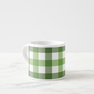 Green Check Specialty Mug Espresso Cups