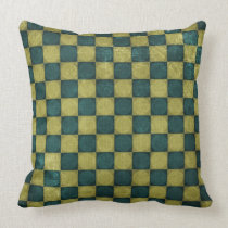 Green checker American MoJo Throw Pillows