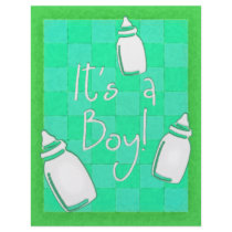 Green Checkerboard It's A Boy! letterhead by JaZilla Green Checkerboard It's A Boy! letterhead