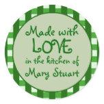 Green Checkered Border Canning Label Stickers