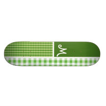Green Checkered; Gingham Skateboard Decks