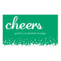 Green cheer bubble wedding custom bar drink ticket profilecard