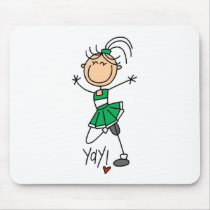 Green Cheerleader mousepads