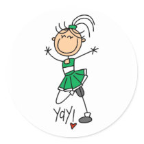 Green Cheerleader stickers