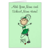 Green Cheerleader Tshirts and Gifts Card