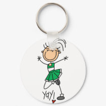 Green Cheerleader Tshirts and Gifts keychains