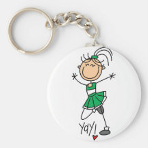 Green Cheerleader Tshirts and Gifts Keychains