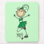 Green Cheerleader Tshirts and Gifts Mouse Pad