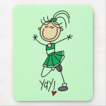 Green Cheerleader Tshirts and Gifts mousepads