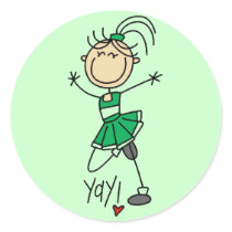 Green Cheerleader Tshirts and Gifts stickers