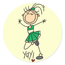 Green Cheerleader Tshirts and Gifts stickers by stick_figures Green Cheerleader Tshirts and Gifts stickers
