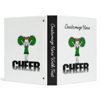 Green Cheerleading T-shirts and Gifts Vinyl Binder