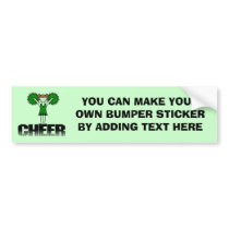 Green Cheerleading T-shirts and Gifts Bumper Stickers