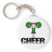 Green Cheerleading T-shirts and Gifts Keychains