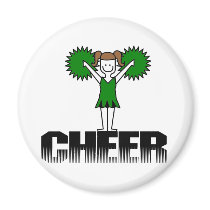 Green Cheerleading T-shirts and Gifts magnets