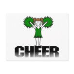 Green Cheerleading T-shirts and Gifts Post Card