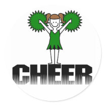 Green Cheerleading T-shirts and Gifts stickers
