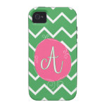 Green Chevron A Monogram Case 4 VIBE Case-Mate iPhone 4 Cover