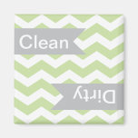 Green Chevron Clean - Dirty Dishwasher Magnets