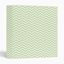 Green Chevron Pattern Vinyl Binders
