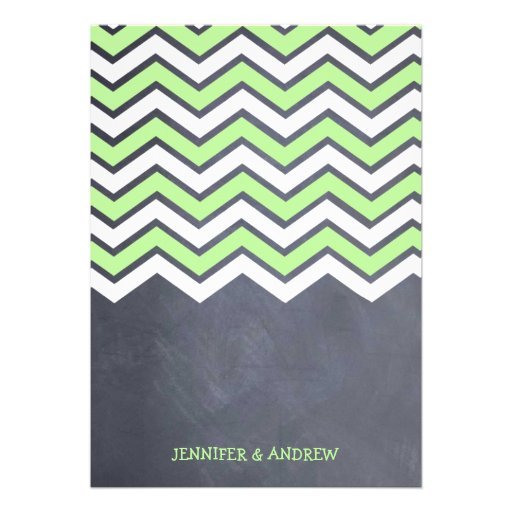 Green Chevron Rehearsal Invitation