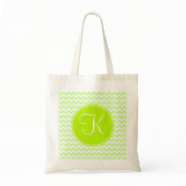 Green Chevron with Green Monogram Bag