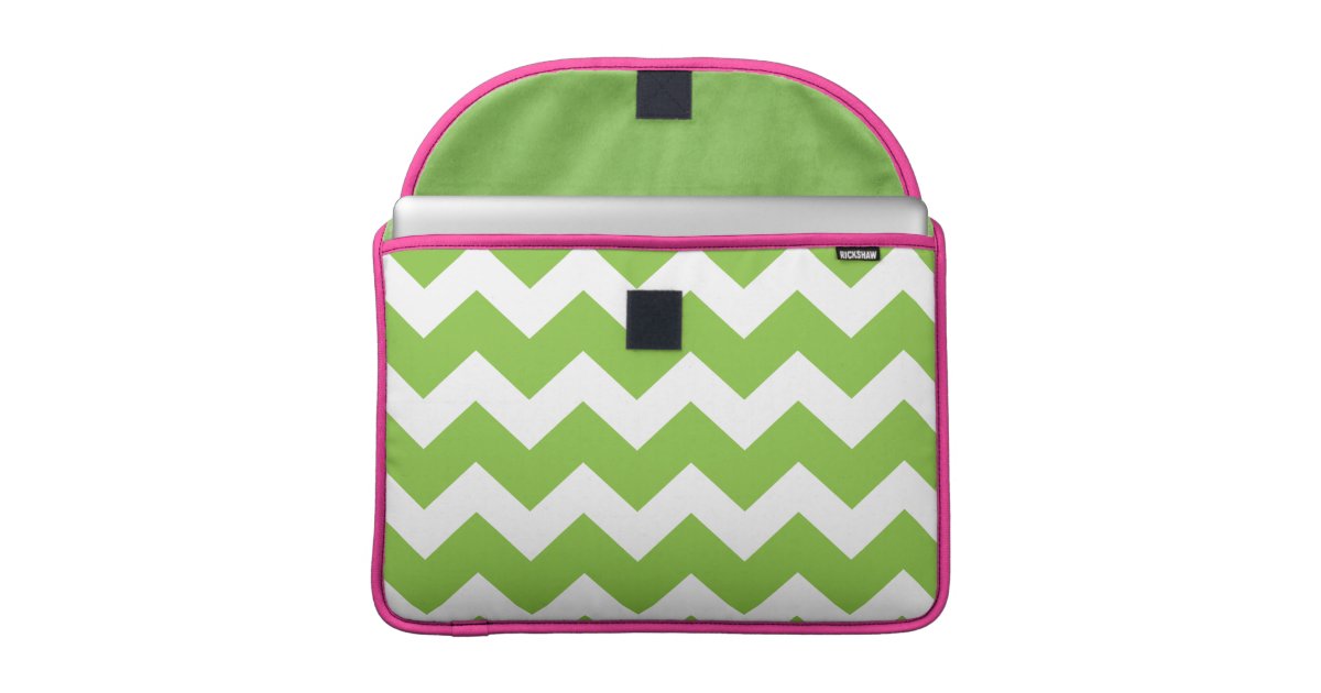 Green chevron zig zag Macbook Pro Laptop Case MacBook Pro Sleeve Zazzle
