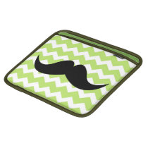 Green chevron zigzag pattern cute chic mustache ipad sleeves