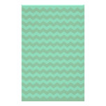 green chevrons stationery paper