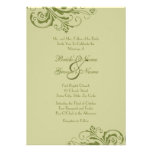 Green Chic Floral Wedding Invitation