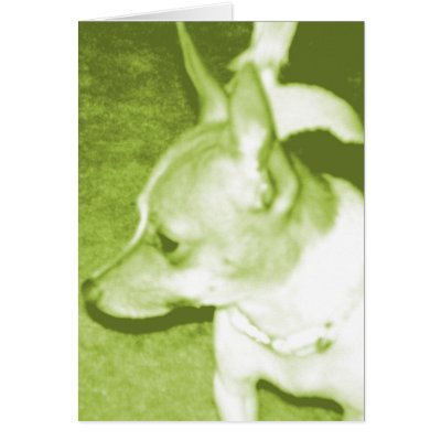 Green Chihuahua Pop Art Card by RLMdesignes
