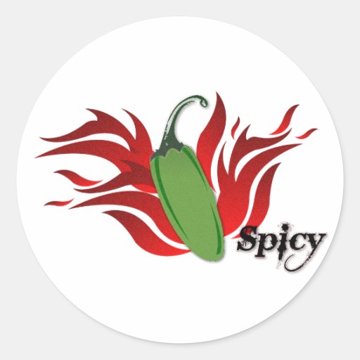 Green Chili Pepper Design Round Stickers Zazzle