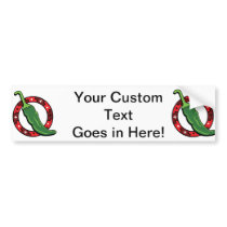 Green Chili Red Ring Graphic Image.png Bumper Sticker