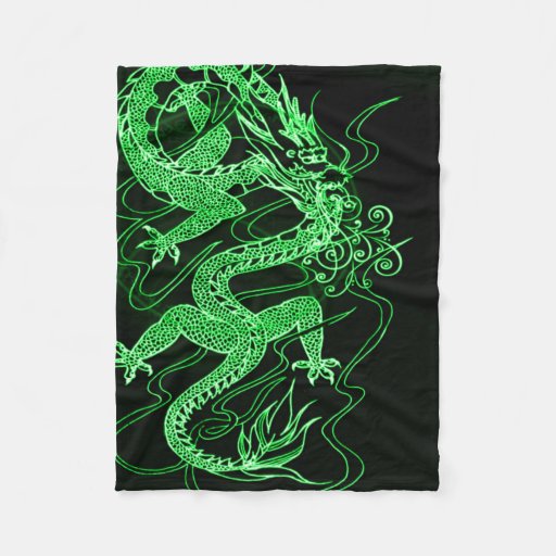 Green Chinese Dragon Fleece Blanket Zazzle
