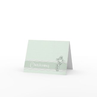 Green Christening Invitation card
