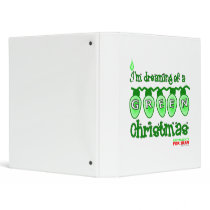 Green Christmas 3 Ring Binders