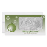 Green Christmas Decorative Ball Photo Cards