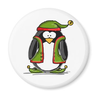 Green Christmas Elf magnet