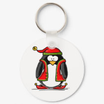 Green Christmas Elf Penguin keychains