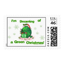 Green Christmas Environmental Postage Stamps