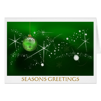 GREEN CHRISTMAS GREETINGS CARD