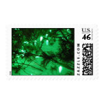 Green Christmas Lights Postage