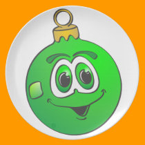 Green Christmas Ornament Cartoon.png plates