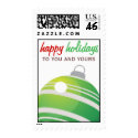 Green Christmas ornament happy holidays to you stamp
