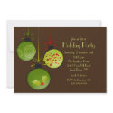 Green Christmas Ornament Holiday Party Invitation