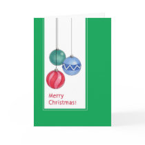 Green Christmas Ornaments Card