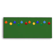 Green Christmas Ornaments Envelopes